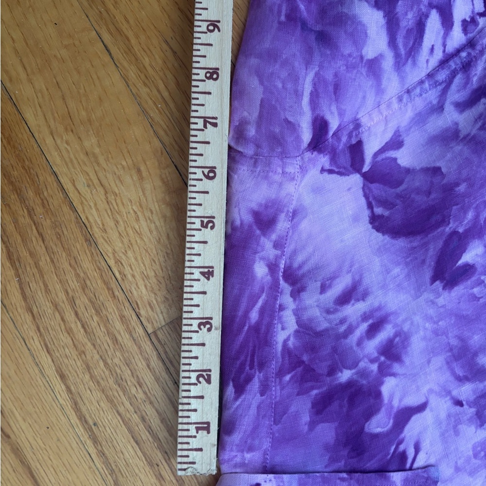 Kiwi Purple Casual Button Down Shirt with Tie-Dye Design - Picture 10 of 16